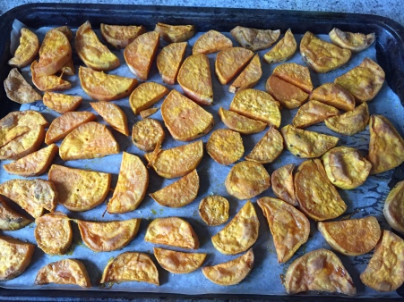 roast sweet potato until tender and lightly browned