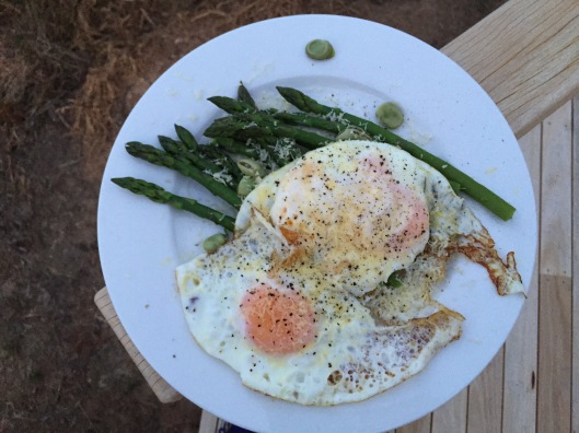 asparagus with eggs and parmesan