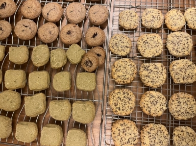 shortbread cooling on a rack
